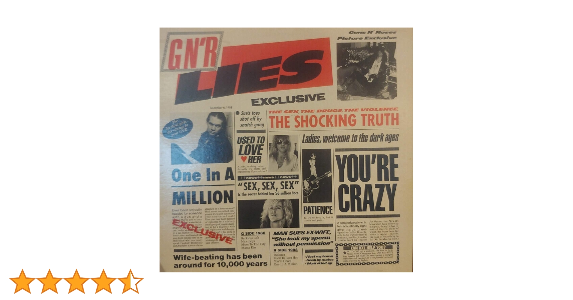 Guns N' Roses Lies レコード G N R Lies (Vinyl): Amazon.ca: Music